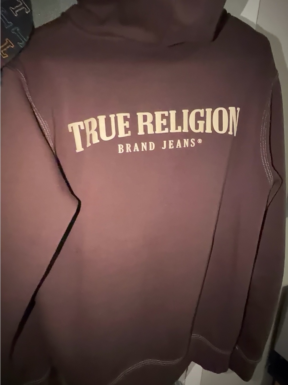 True Religion Brown Fleece Hoodie with Black Label